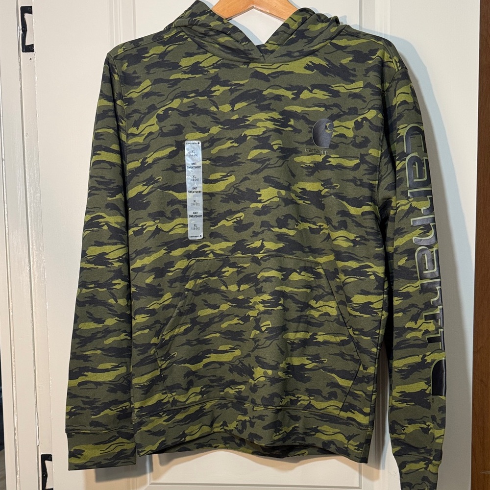 NWT Carhartt Camo Graphic Sweatshirt Hoodie - Kids XL 18-20